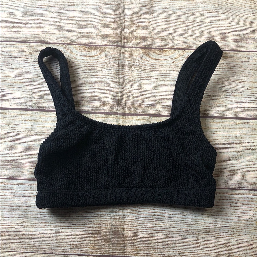 Vici Black Ribbed Bikini Top